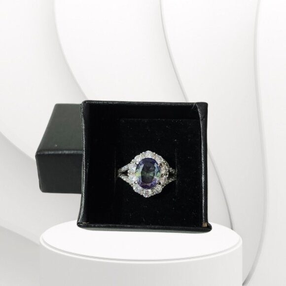 BP STERLING CLUB LAB CREATED BI COLOR BLUE/PURPLE ALEXANDRITE RING (Size 7) - Picture 5 of 7